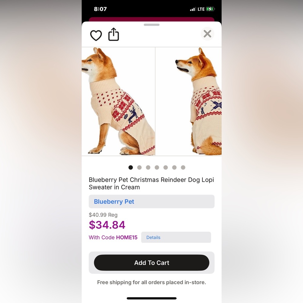 Blueberry pet set of 2 sweaters size small